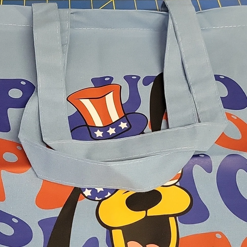 Pluto American Flag Tote Bag 14.5 x 15.5 Canvas New - Picture 3 of 4